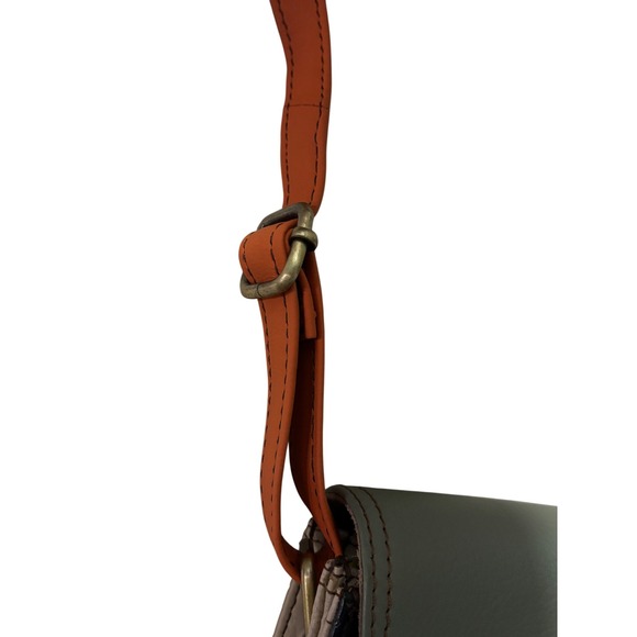 Soruka Leather Colorblock Crossbody Bag Adjustable Strap Sustainable - Picture 9 of 9